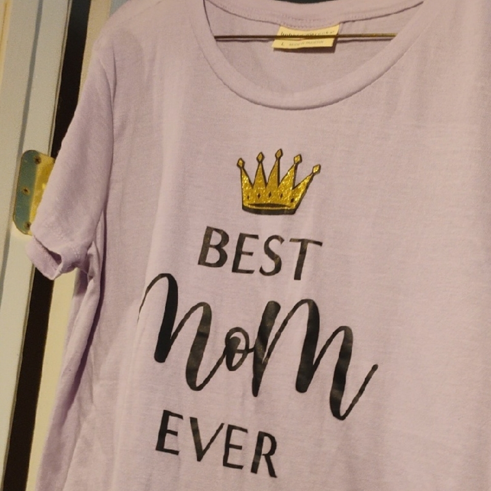 Bobbie Brooks Lavender Tee with Gold Crown